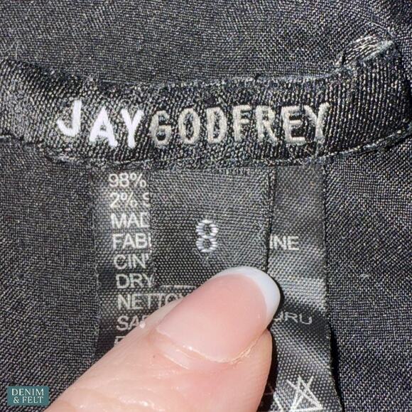 Jay Godfrey Roland Black Tuxedo Jumpsuit Long Sleeve Wide Leg Elegant FormalWear - Picture 15 of 16